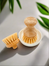 Load image into Gallery viewer, All Natural Bamboo Dish Brush with Replaceable Heads
